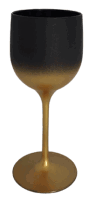 TACA VINHO DEGRADE PRETO FOSCO/DOURADO