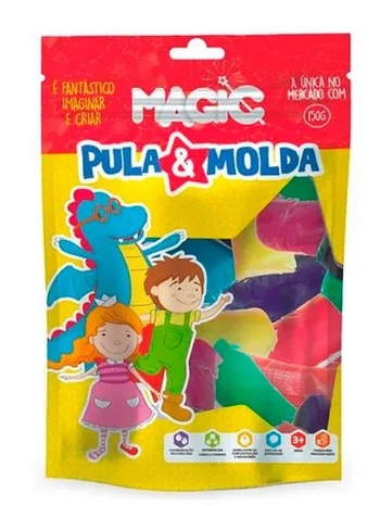 900822 MASSA PULA E MOLDA 15 CORES 150G MAGIC