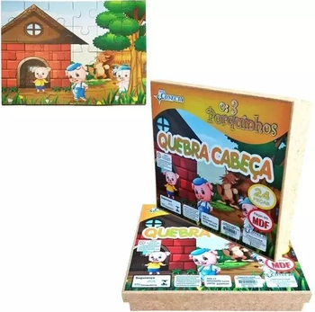 2014 QUEBRA CABECA C/24PCS TRES PORQUINHOS MDF