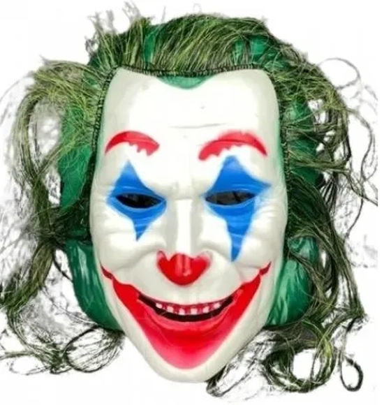 MOD-745 MASCARA PALHACO C/PERUCA VERDE