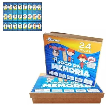 2018 JOGO DA MEMORIA C/ 24 PCS PROFISSOES MDF