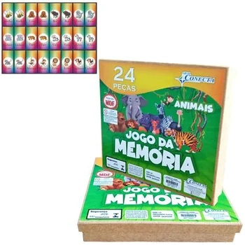 2017 JOGO DA MEMORIA C/ 24 PCS ANIMAIS MDF