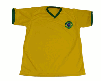 AM-P CAMISA AMARELA GOLA V E PUNHOS VERDES