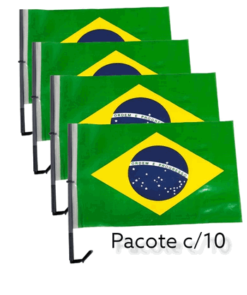 PRD00294 BANDEIRA PLASTICA DE CARRO 30X48CM C/HASTE C/10