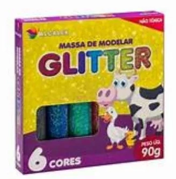 205 MASSINHA MODELAR GLITTER 6 CORES