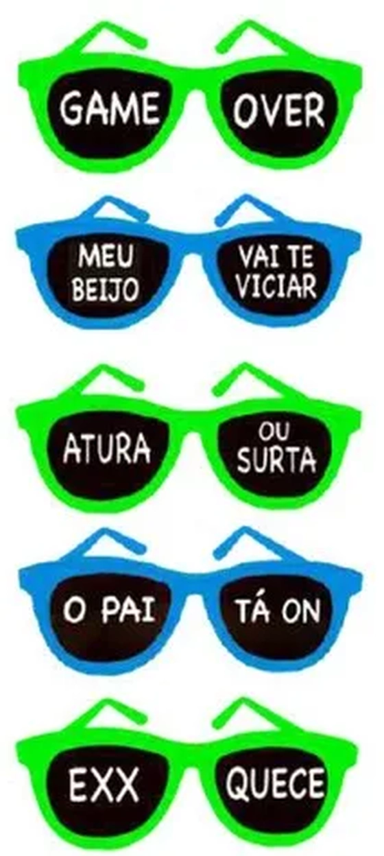 OCULOS NEW WAVE COLOR C/ FRASES