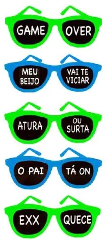 OCULOS NEW WAVE COLOR C/ FRASES