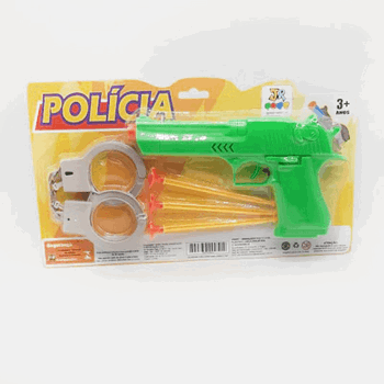 JR0007 PISTOLA DE PLASTICO LANCA PROJETEIS C/ ACESSORIOS