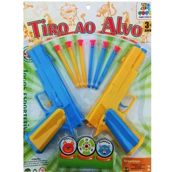 JR0008 PISTOLA DE PLASTICO LANCA PROJETEIS C/ 2 E ACESSORIOS