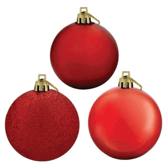 883793 BOLA TUBO MISTA 6CM VERMELHA C/12