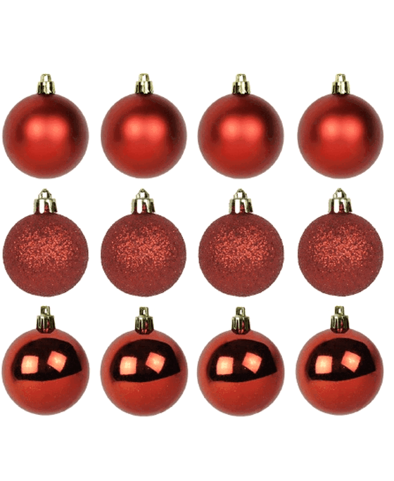 883794 BOLA TUBO MISTA 5CM VERMELHA C/12