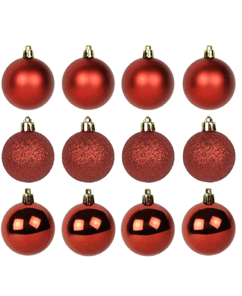 883794 BOLA TUBO MISTA 5CM VERMELHA C/12