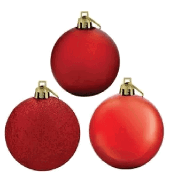 883795 BOLA TUBO MISTA 8CM VERMELHA C/10