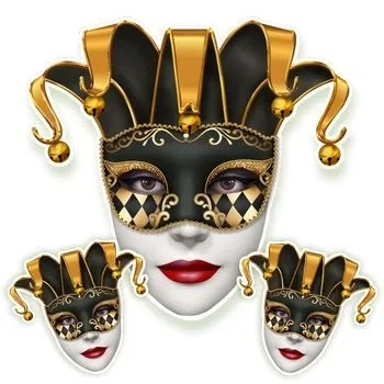 1300 KIT ARLEQUINA PRETA E DOURADA C/3