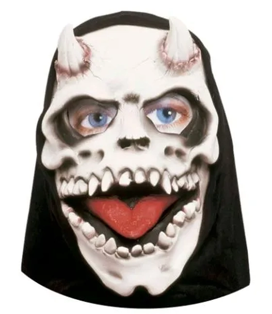 769 MASCARA LATEX C/CAPUZ CAVEIRA C/CHIFRE