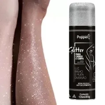 9618-SL SPRAY GLITTER P/CABELO E CORPO PRATA 150ML