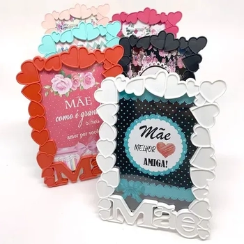 LT22344 PORTA RETRATO PLASTICO CORACOES DE MAE 10X15CM
