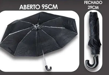 RJS01300 GUARDA CHUVA CB CURTO PQ MASCULINO PRETO