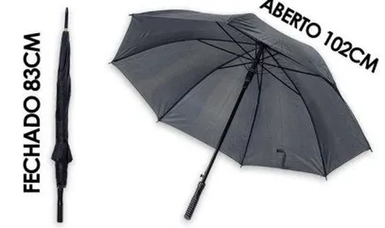 RJS01203 GUARDA CHUVA ESPETAO PRETO CB RETO 8 VARETAS