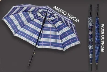 RJS01203500 GUARDA CHUVA ESPETAO XADREZ CB RETO 8 VARETAS
