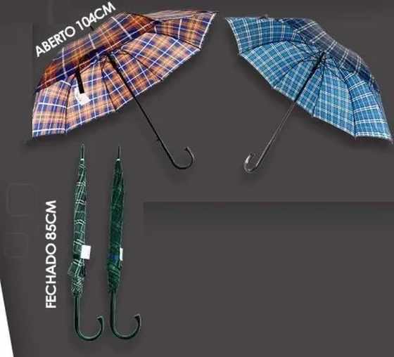 RJS013242 GUARDA CHUVA PORTARIA XADREZ AUTOMATICO CB CURVO