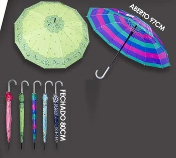 RJS013247 SOMBRINHA COLORIDA 12 VARETAS AUTOMATICA