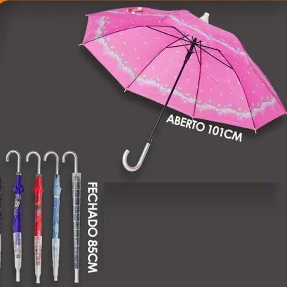 RJS013223 SOMBRINHA COLORIDA 8 VARETAS C/COPINHO AUTOMATICA