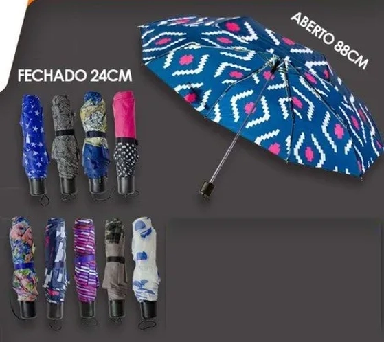 RJS01290 SOMBRINHA MANUAL DE BOLSA ESTAMPADA