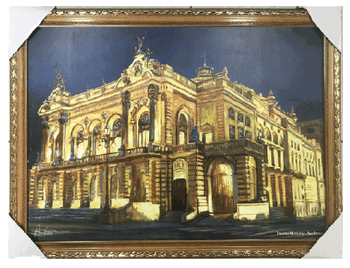 FP426 QUADRO C/MOLDURA DOURADA 69X99CM