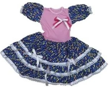 872/P VESTIDO INFANTIL JUNINO AZUL