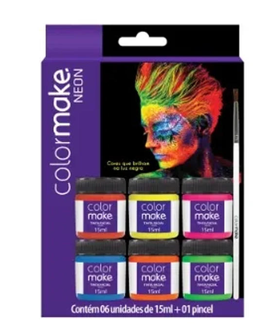 1003 TINTA LIQUIDA FLUORESCENTE 6 CORES/PINCEL