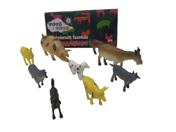 A79802 KIT ANIMAIS FAZENDA EMBORRACHADO 9PCS