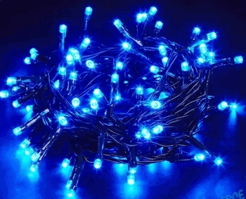 1506 PISCA C/100 LED AZUL 9.7MTS 8FUNCOES FIO VERDE 220V