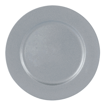 14827 SOUSPLAT REDONDO GLIT FOSCO 33CM PRATA