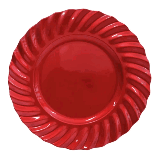 20876 SOUSPLAT BORDA WAVE 33CM VERMELHO