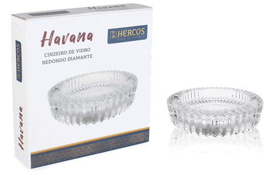 H185 CINZEIRO DE VIDRO REDONDO DIAMANTE 160ML