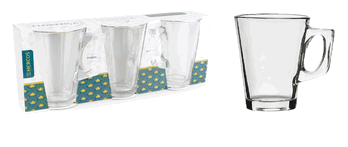 H173 JOGO DE CANECAS VIDRO FLORENCA C/3 260ML
