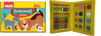 2171-B MALETA PINTURA 24PCS- MUNDO ANIMAL