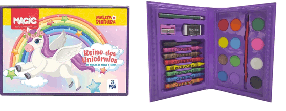 2171-D MALETA PINTURA 24PCS- UNICORNIO