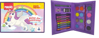 2171-D MALETA PINTURA 24PCS- UNICORNIO
