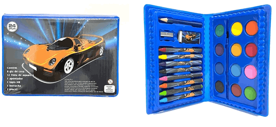 2171-E MALETA PINTURA 24PCS- CARROS