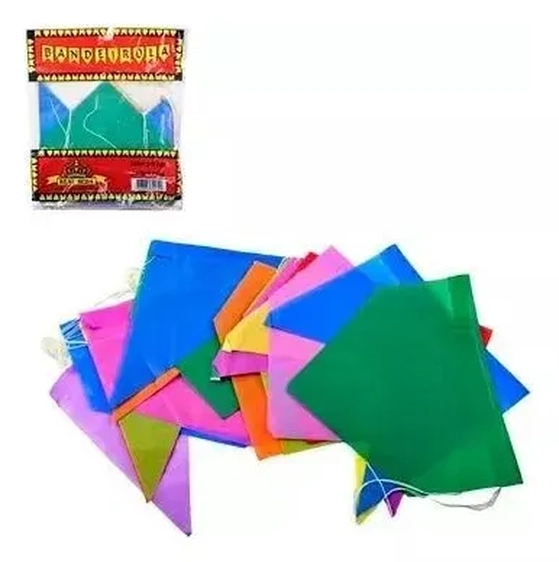 023/1113 BANDEIRINHA PAPEL DE SEDA 15X18CM CORDAO 10M