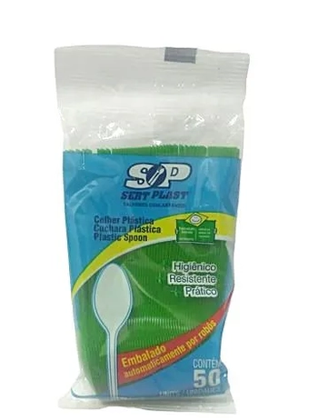 2245 COLHER SOBREMESA VERDE C/50