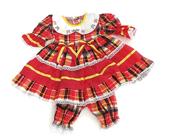 900/1 VESTIDO XADREZ BORDADO