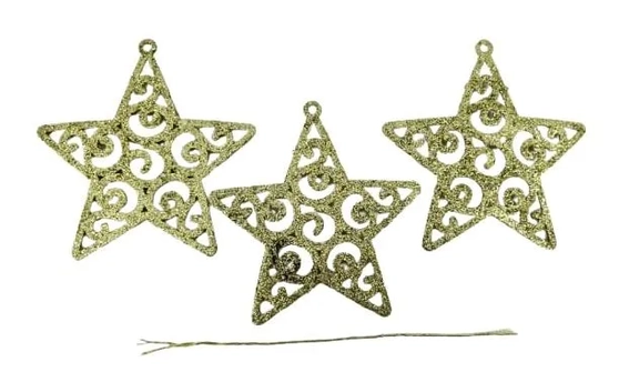 900805 ENFEITE ESTRELA 9.5X9CM C/3