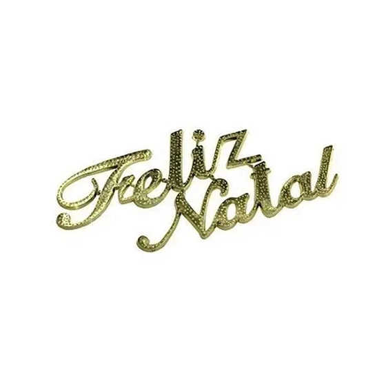 900823 ENFEITE PLACA FELIZ NATAL 14X7,5CM C/3