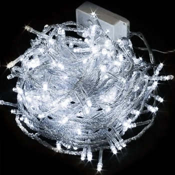 1001 PISCA C/100 LED BRANCO 9.5MTS 8FUNCOES FIO TRANSP 127V