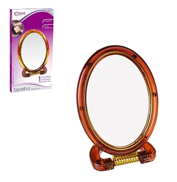 WX2526 ESPELHO DUPLA FACE OVAL C/PEDESTAL 14CM