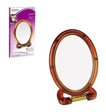 WX2525 ESPELHO DUPLA FACE MAG OVAL C/PEDESTAL 18CM