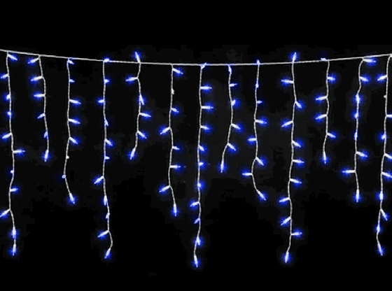 3022 CASCATA C/200 LED AZUL 8FUNCOES C/FIO BRANCO 127V